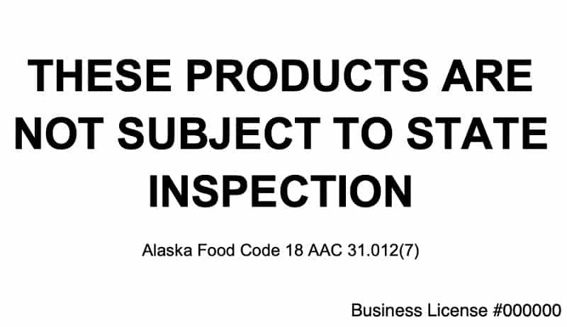 Alaska Cottage Food Laws - Labeling